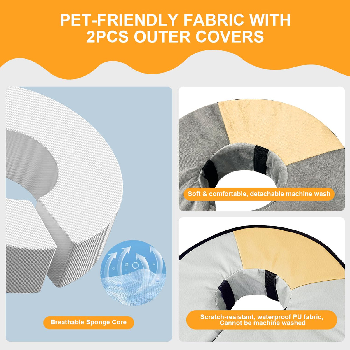 Inflatable Dog Cat Cone Collar with 2PCS Cover C151138