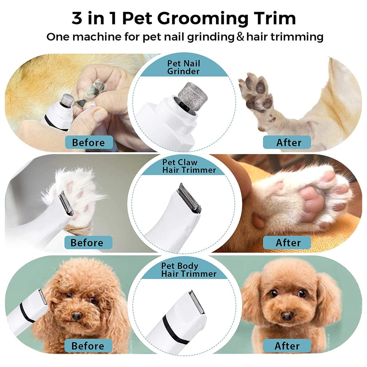 Electric Dog Clippers and Nail Grinder Grooming Kit Q155