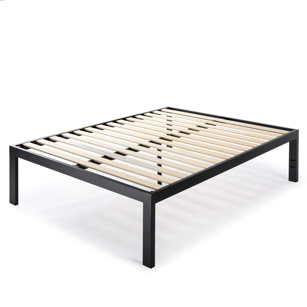 Queen 18 Inch Heavy Duty Steel Platform Bed with Wood Slat S590