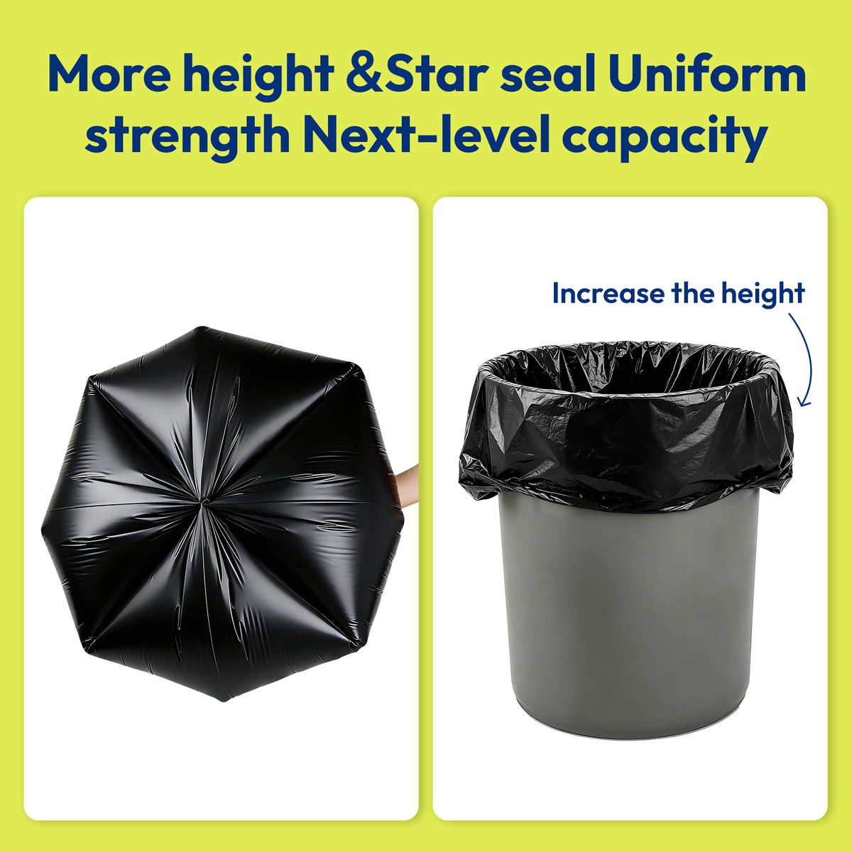 55 Gallon 30 Count 1.2 Mil Black Heavy Duty Trash Bags T443320