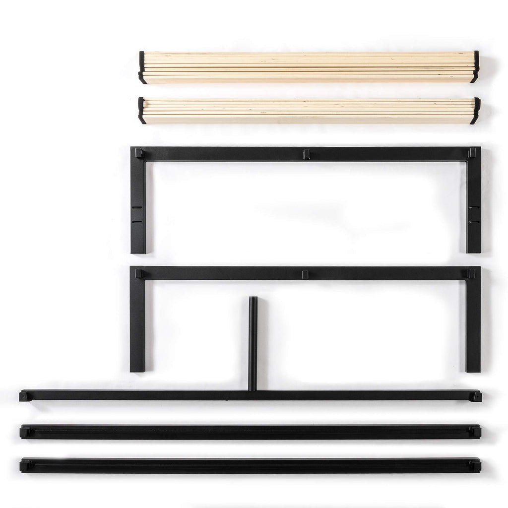 Queen 18 Inch Heavy Duty Steel Platform Bed with Wood Slat S590