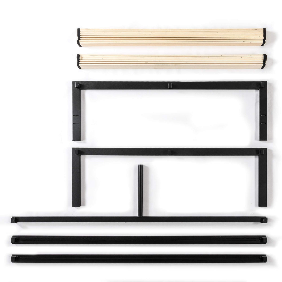 Queen 18 Inch Heavy Duty Steel Platform Bed with Wood Slat S590