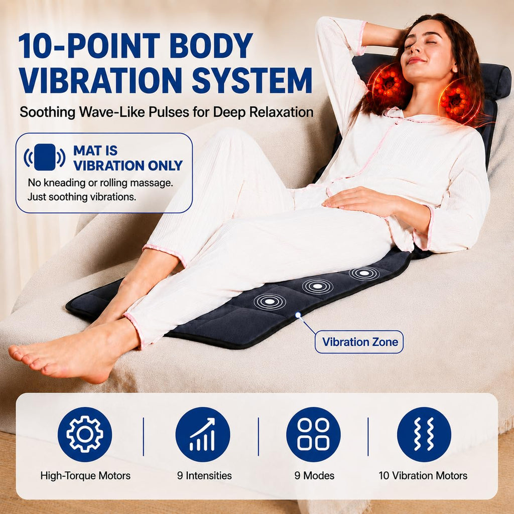 Vibration Massage Mat with Heat and Detachable Neck Massager L974571