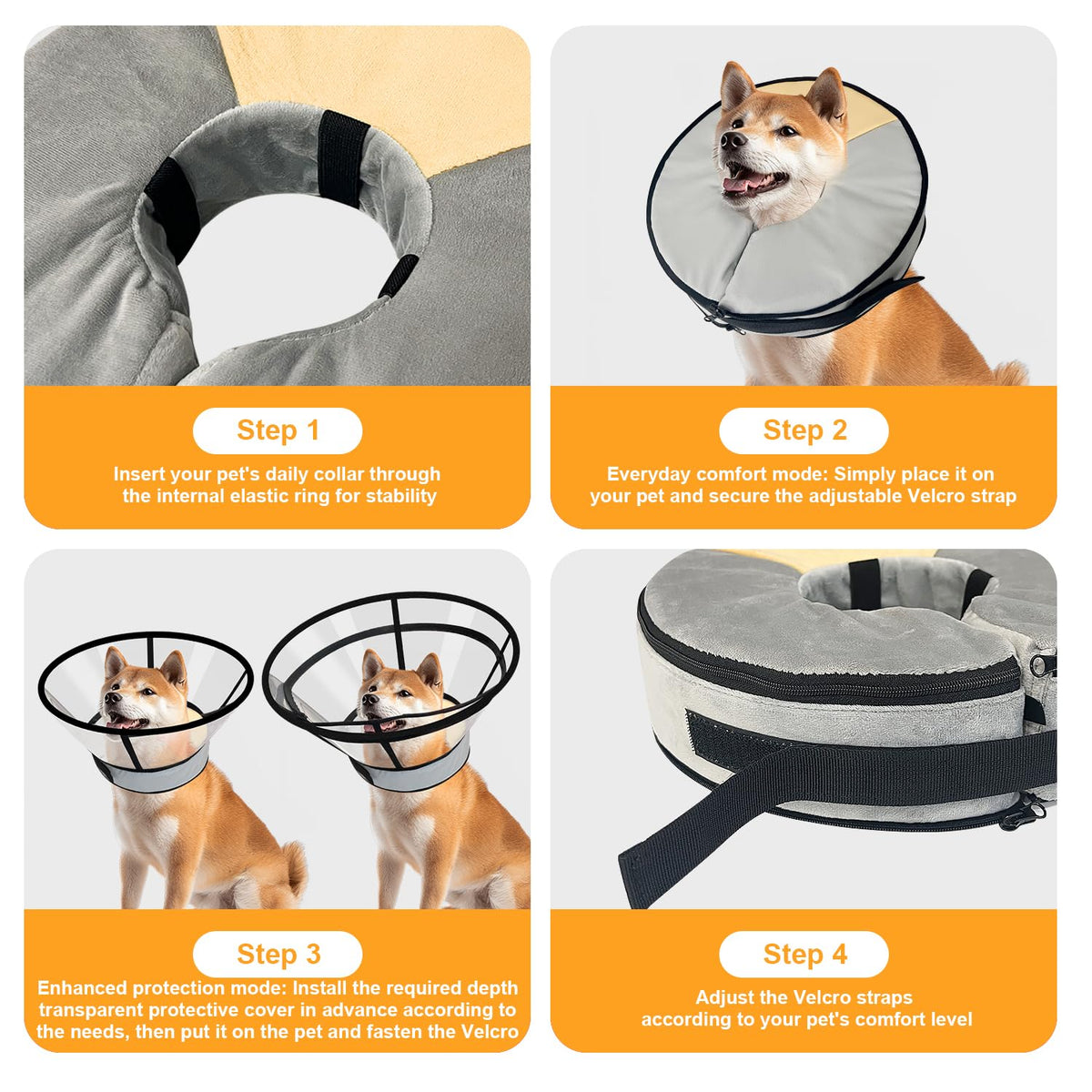 Inflatable Dog Cat Cone Collar with 2PCS Cover C151138