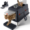 Stainless Steel Enclosed Litter Box with Lid, Extra Large, Black B250080