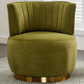 Green Velvet Swivel Barrel Chair L9955