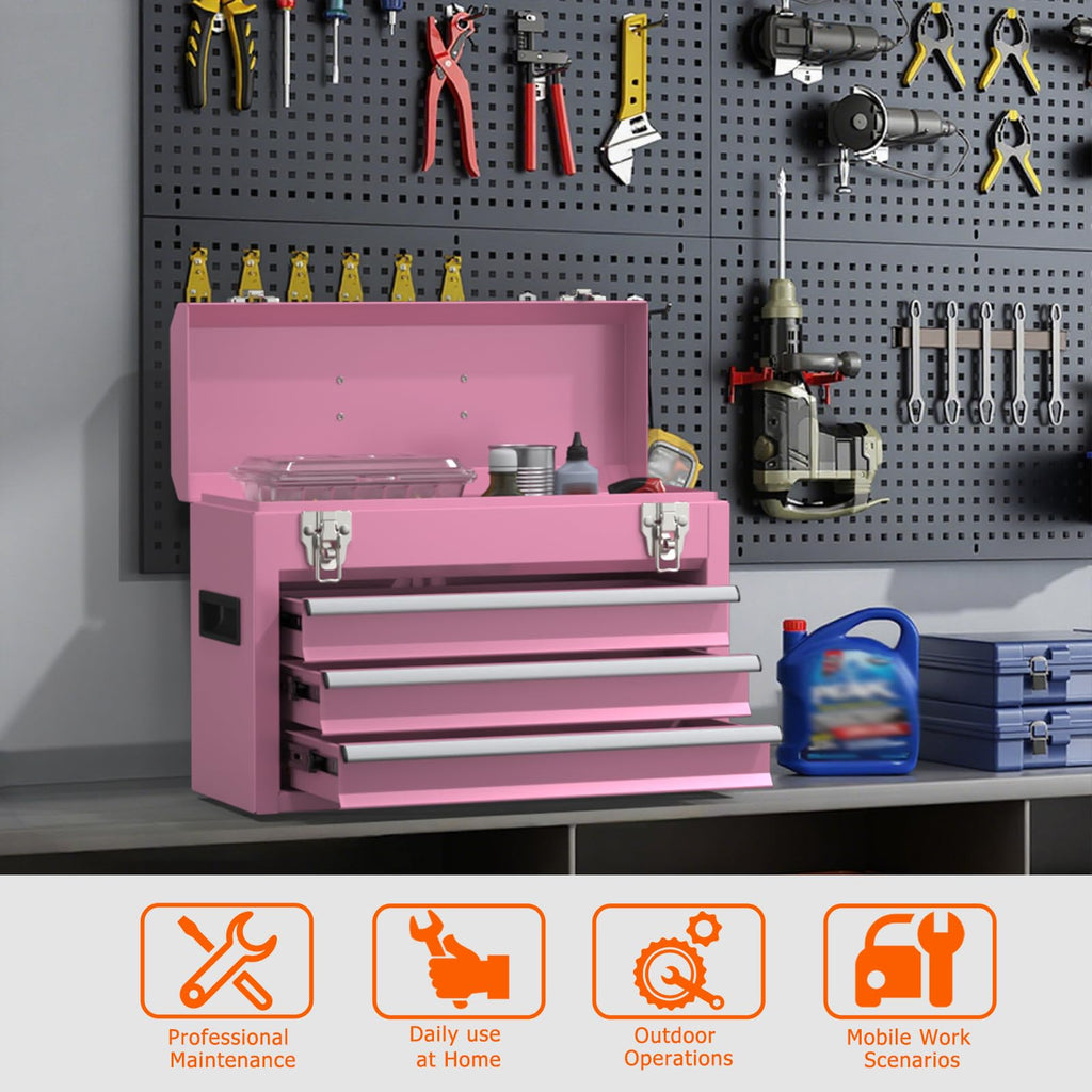 Portable Metal Tool Box with Drawers U64066