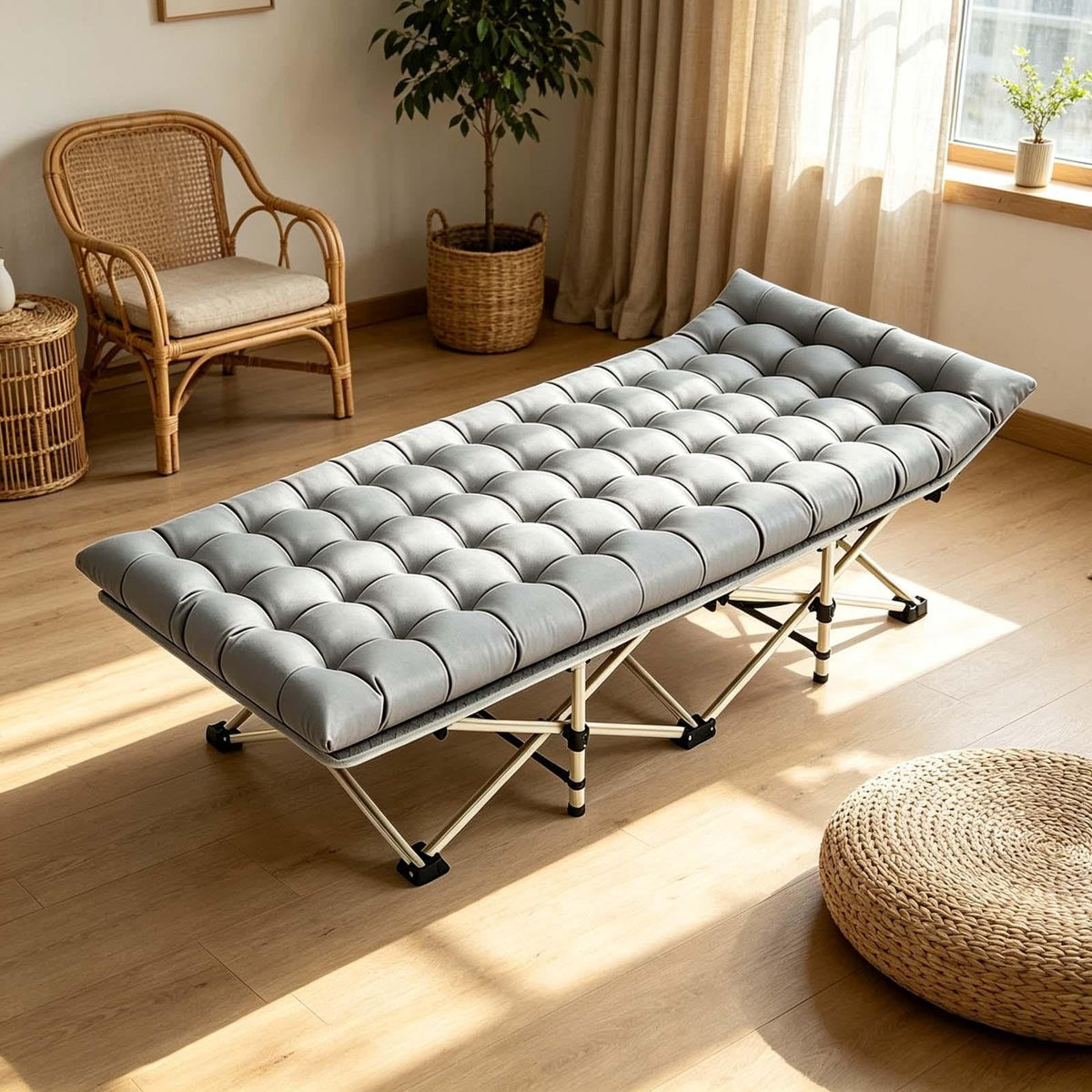 Portable Foldable Sleeping Cot with Padded Mat K69439