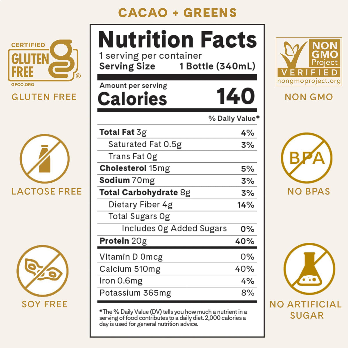 Cacao + Greens Protein Shake 12 Pack K799558