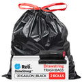 30 Gallon Black Drawstring Trash Bags 150 Count M9673