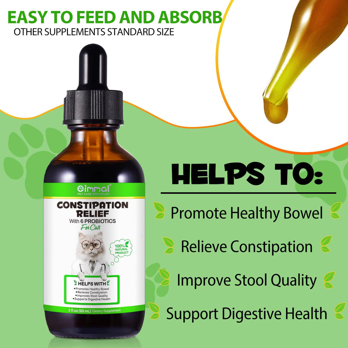 2 oz Probiotic Cat Laxative Stool Softener B6172