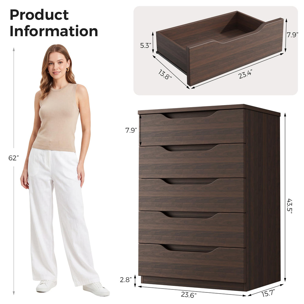 Brown 5 Drawer Dresser A98711