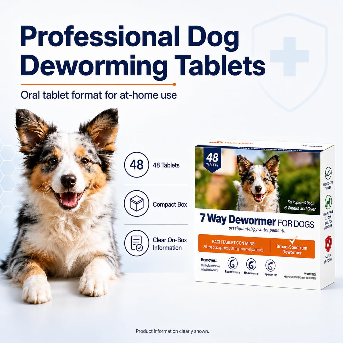 Pyrantel Pamoate & Praziquantel Canine Tablets 48 Tablets F184796