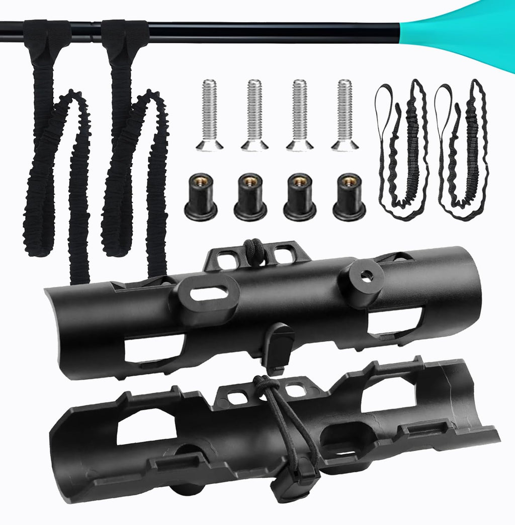 2PCS Kayak Paddle Holder with Leashes & Locking Kits X59119