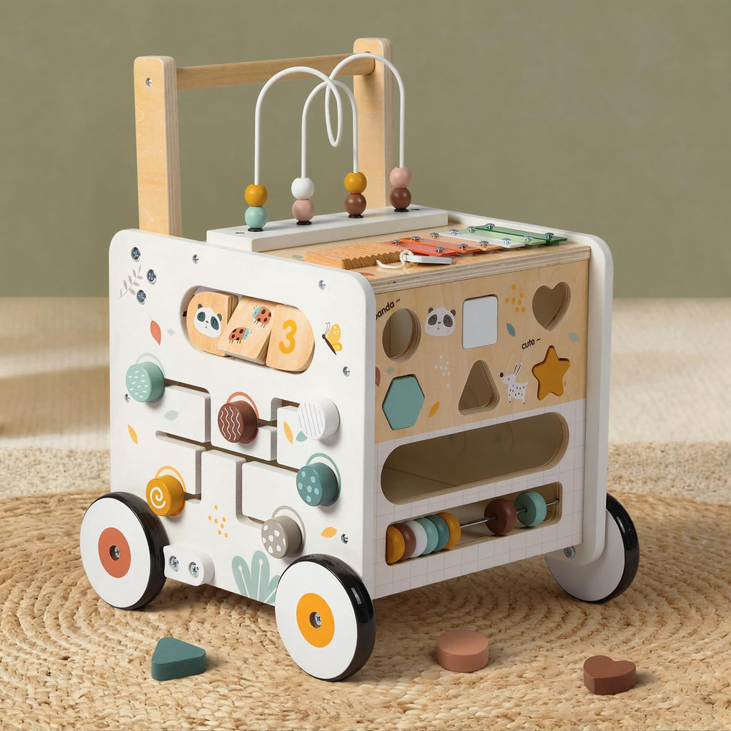 Wooden Baby Walker Activity Cube Push Walker W360058