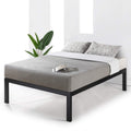 Queen 18 Inch Heavy Duty Steel Platform Bed with Wood Slat S590