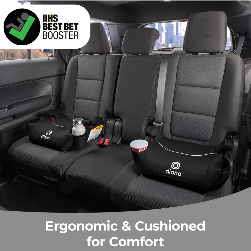 Black Backless Booster Car Seats, Pack of 2 B8913