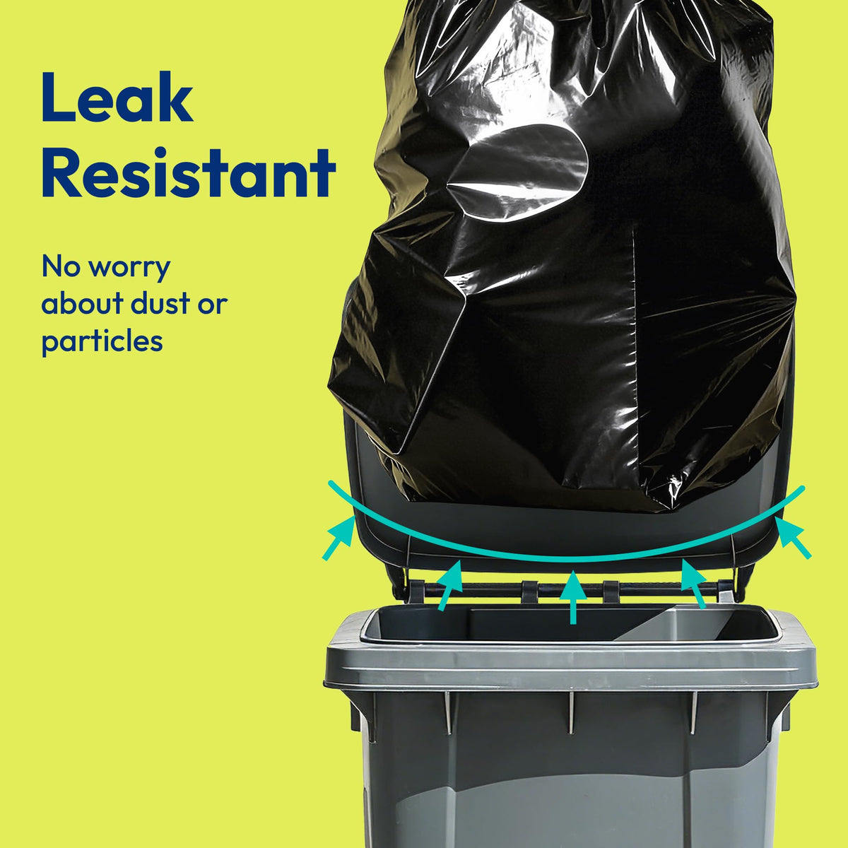 55 Gallon 30 Count 1.2 Mil Black Heavy Duty Trash Bags T443320