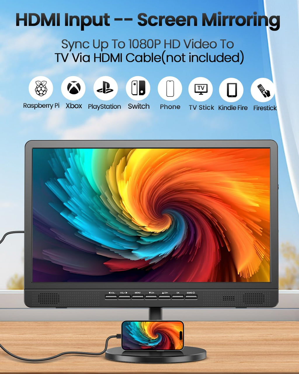 18.5" Portable TV with Antenna Q676