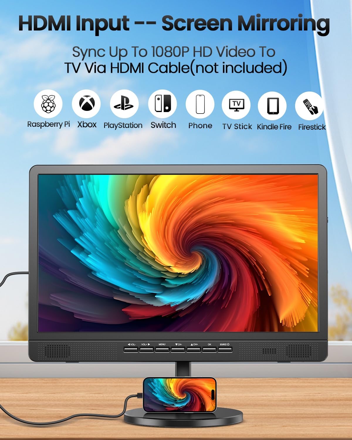 18.5" Portable TV with Antenna Q676