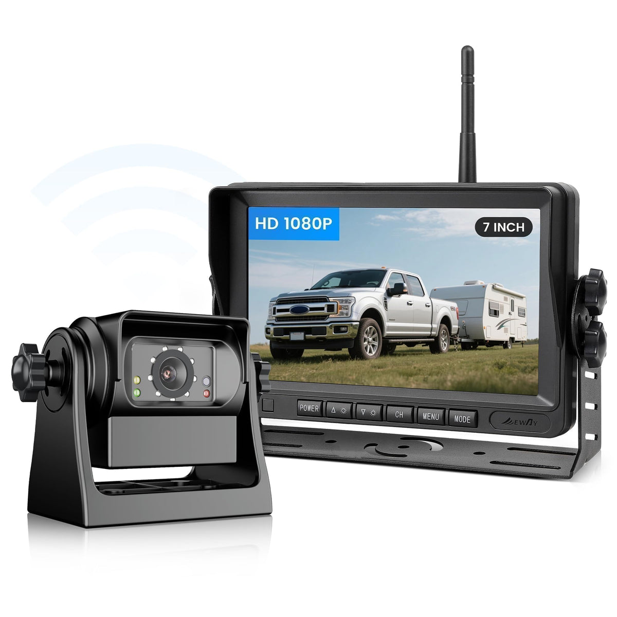 Wireless WiFi Magnetic Backup Camera 7" IPS Monitor HD 1080P Rechargeable Battery N513602