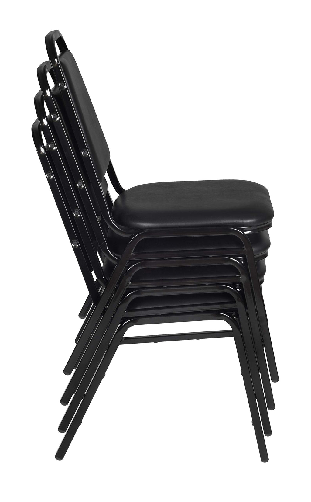 Black 4 Pack Stackable Cushioned Vinyl Chair A487