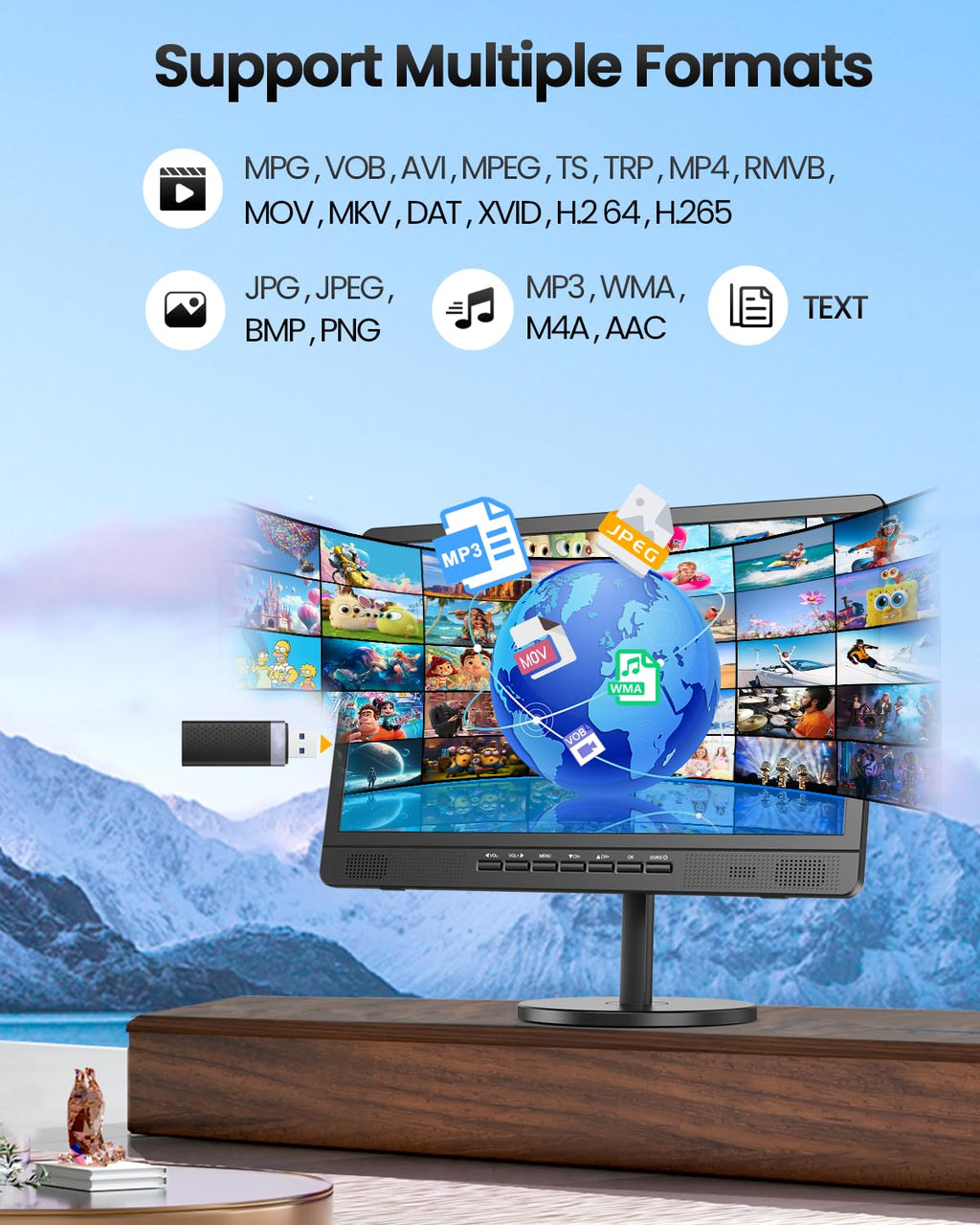 18.5" Portable TV with Antenna Q676
