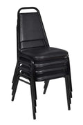 Black 4 Pack Stackable Cushioned Vinyl Chair A487