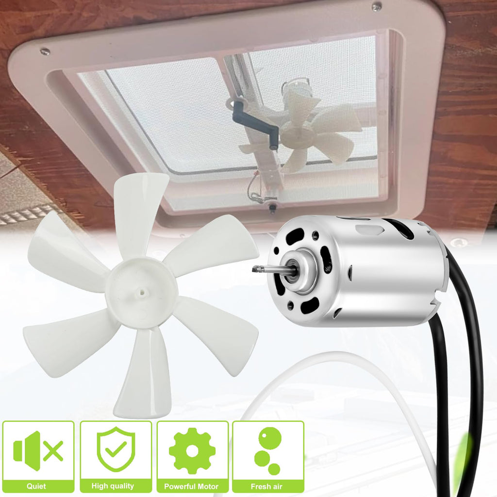 14" RV Roof Vent with 12V Fan, White H51752