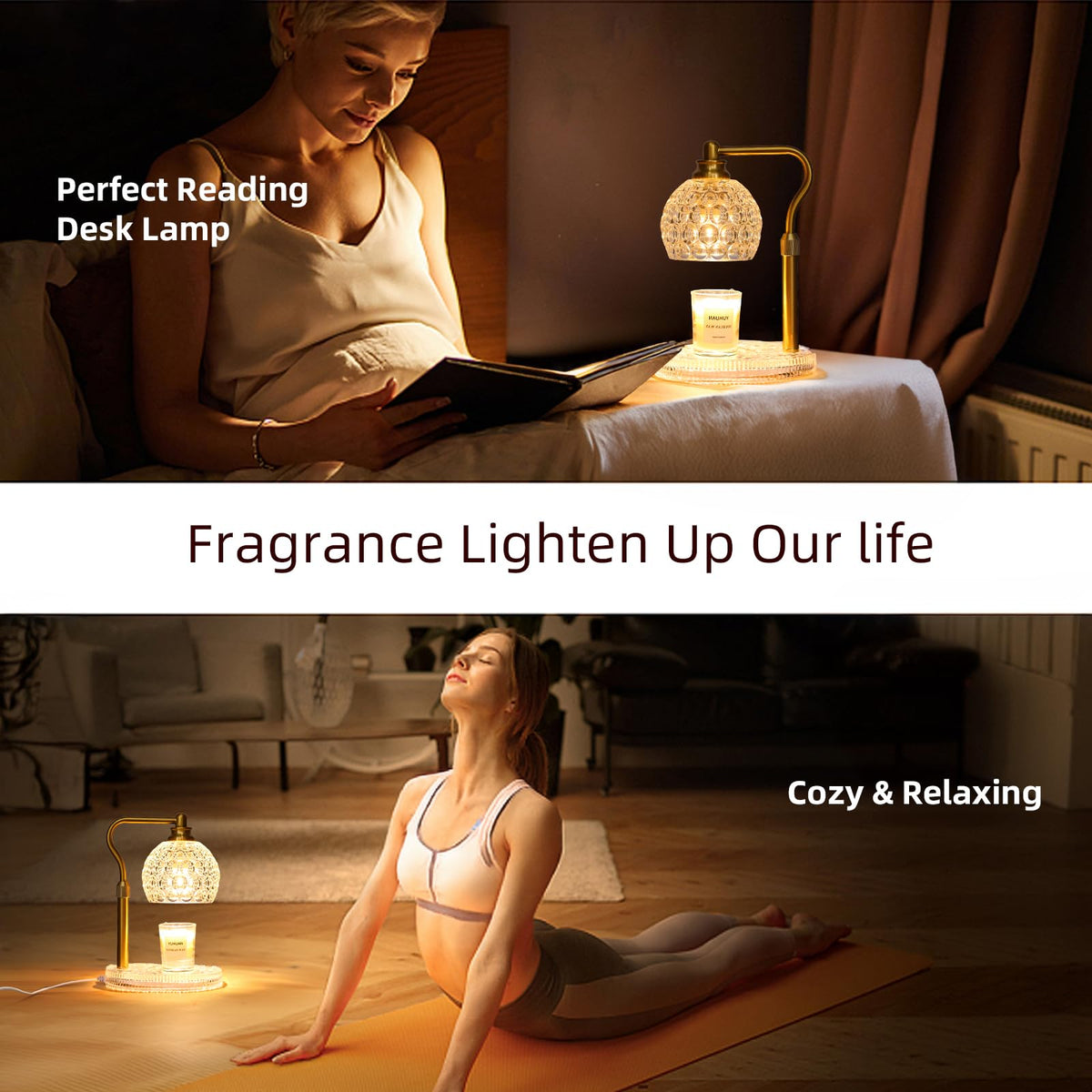 Candle Warmer Lamp with Timer & Dimmer, Height Adjustable F7567