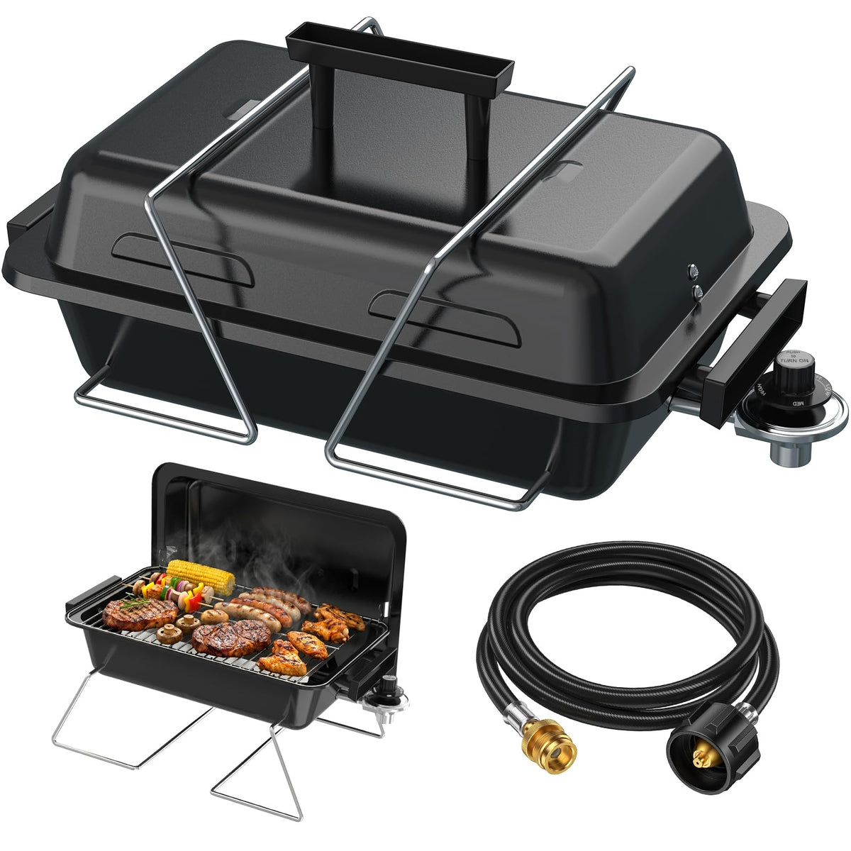 Portable Propane Gas Grill with Foldable Legs K97236