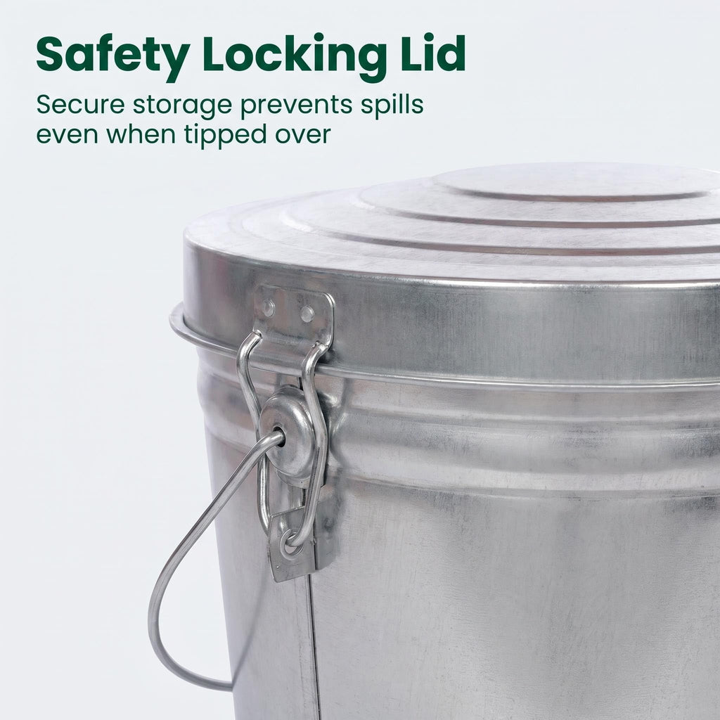 Galvanized Steel Storage Can with Locking Lid I742308