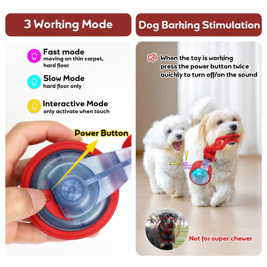 Interactive Rolling Dog Toys with Rope O725