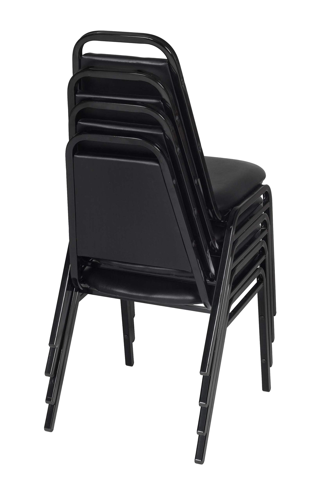 Black 4 Pack Stackable Cushioned Vinyl Chair A487