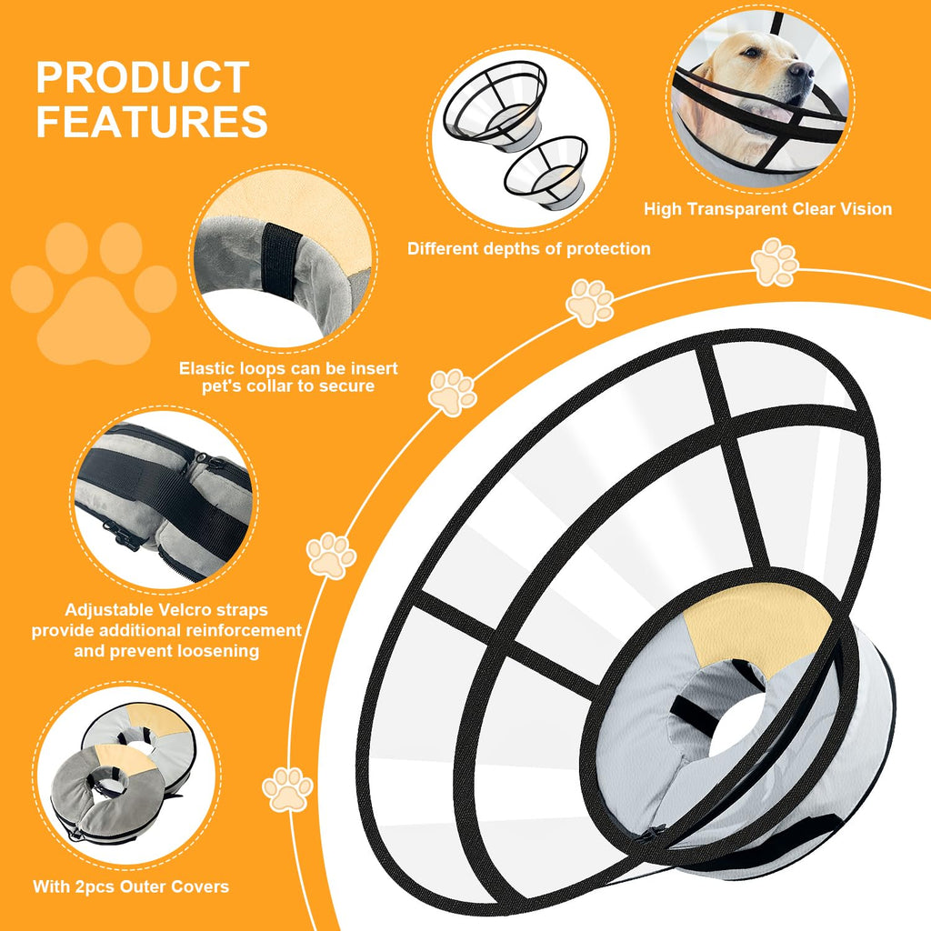 Inflatable Dog Cat Cone Collar with 2PCS Cover C151138