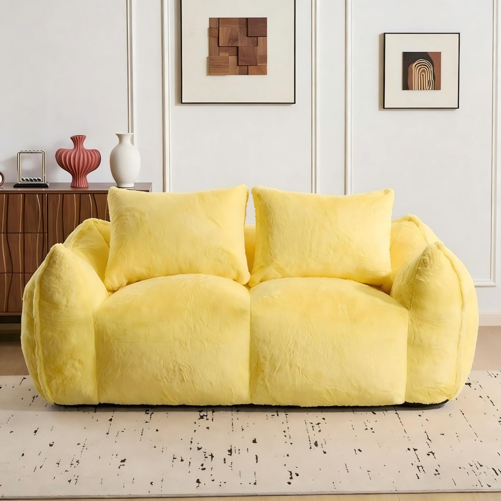 Oversized Faux Fur Memory Foam Bean Bag Chair I752358