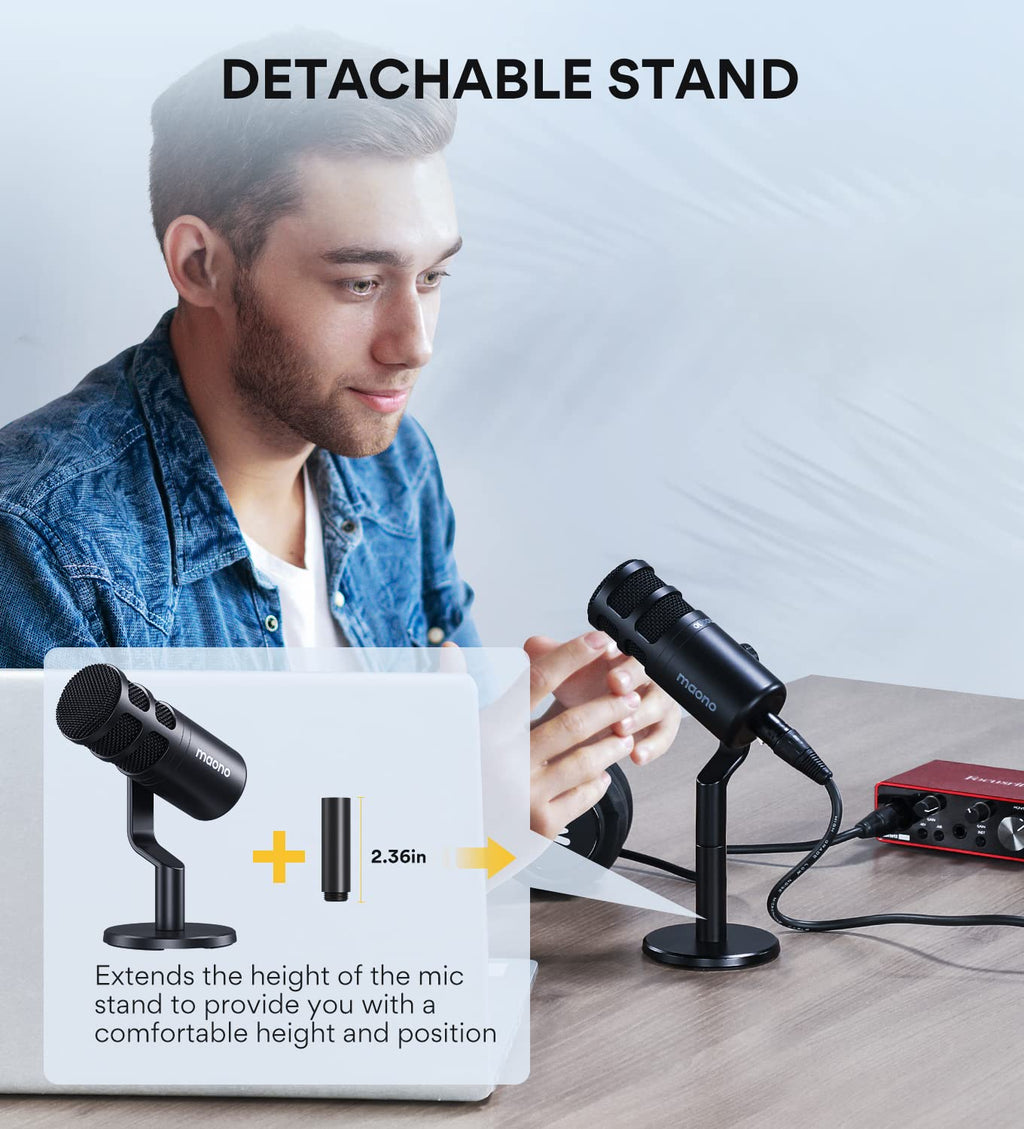XLR Podcast Microphone, Cardioid Dynamic Metal Desk Mic R1864