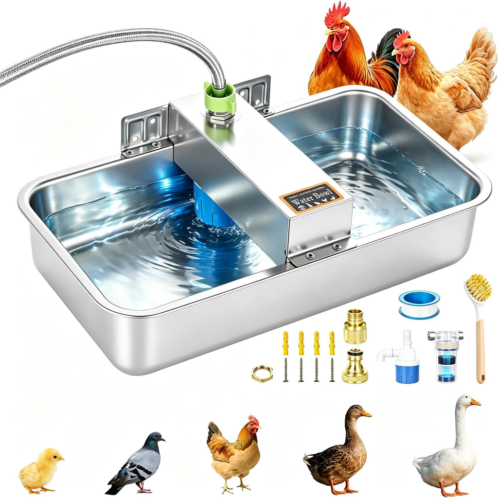 3 Gallon Stainless Steel Chicken Waterer N410