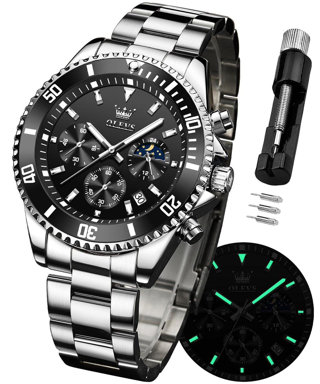Stainless Steel Analog Quartz Chronograph Waterproof Luminous Watch S686868