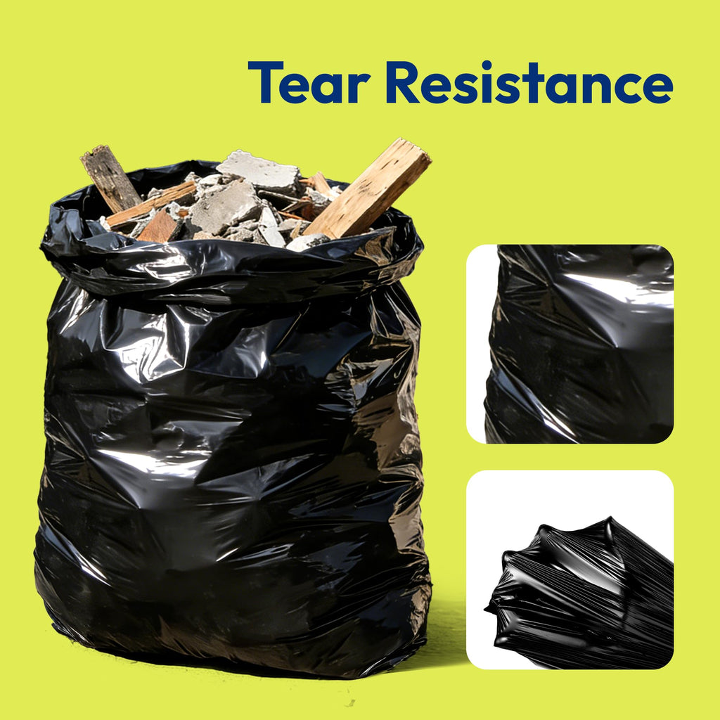 55 Gallon 30 Count 1.2 Mil Black Heavy Duty Trash Bags T443320