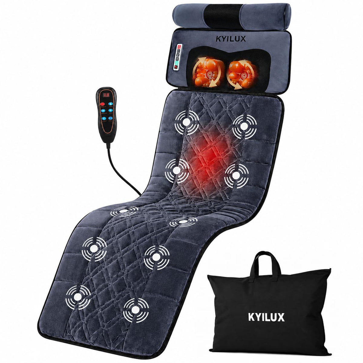 Vibration Massage Mat with Heat and Detachable Neck Massager L974571