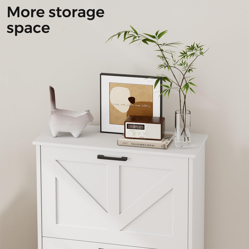 Farmhouse Shoe Cabinet with 2 Flip Drawers S244282