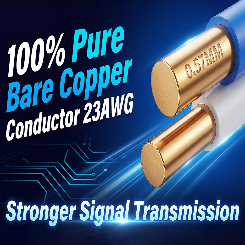 Cat6 Plenum Shielded 1000ft 23AWG Solid Bare Copper Ethernet Cable P108190