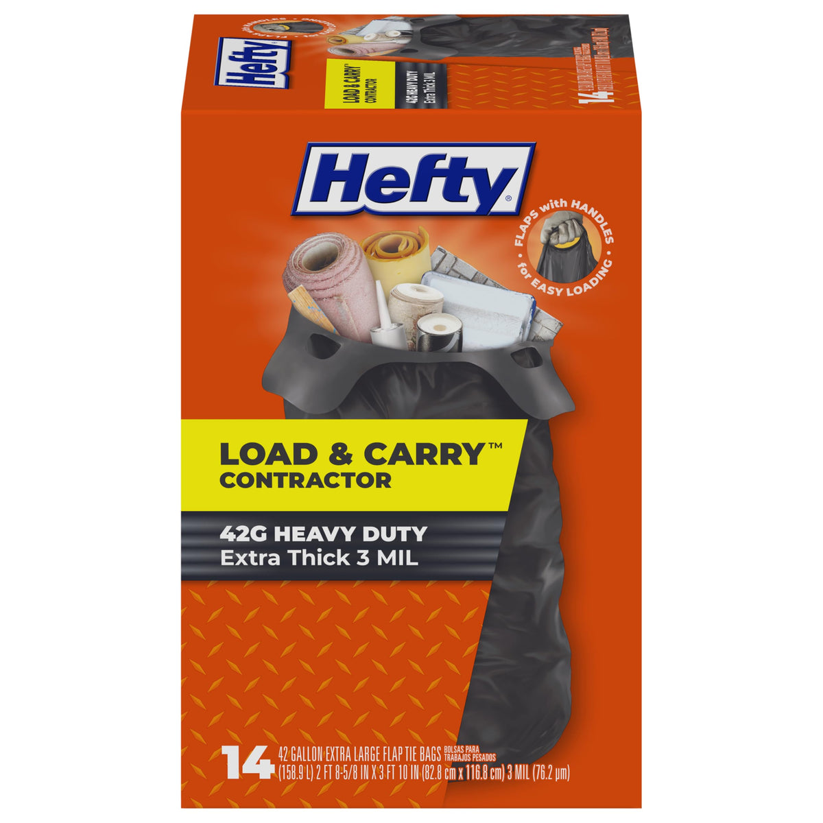42 Gallon Extra Large Flap Tie Extra Thick 14 Count Bags H224455