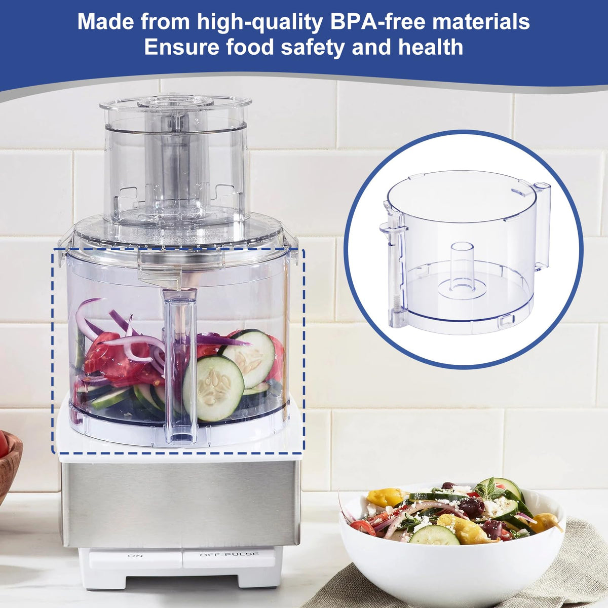 14-Cup Food Processor Work Bowl Replacement with Handle B17372