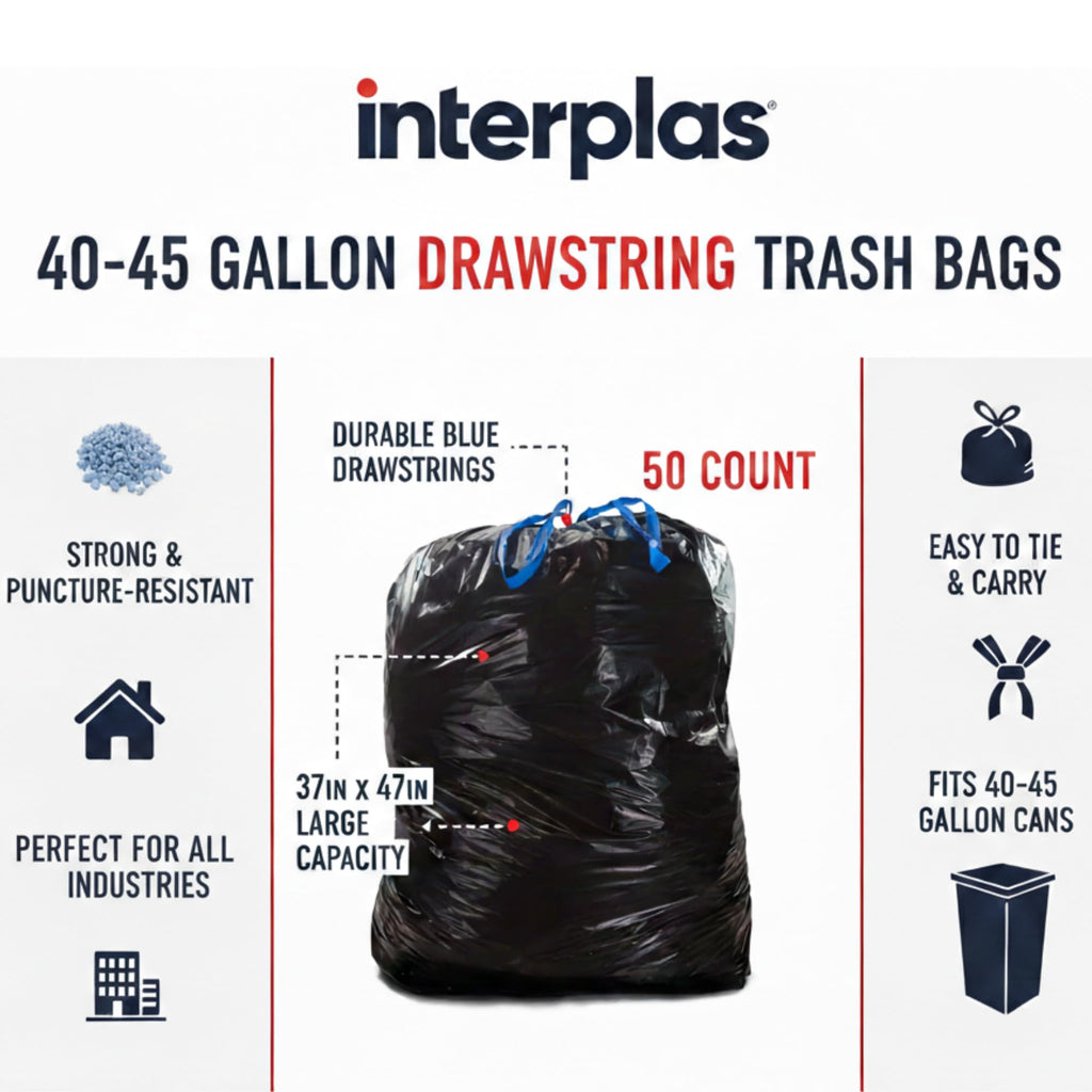 44 Gallon Drawstring Trash Bags 50 Count U649484
