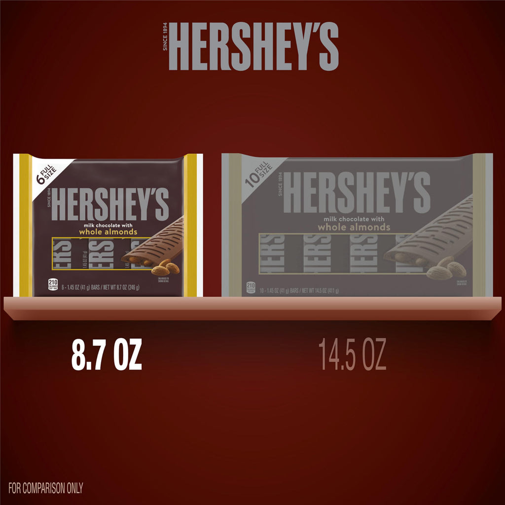 Milk Chocolate with Whole Almonds Candy Bars 1.45 oz 6 Count B467757