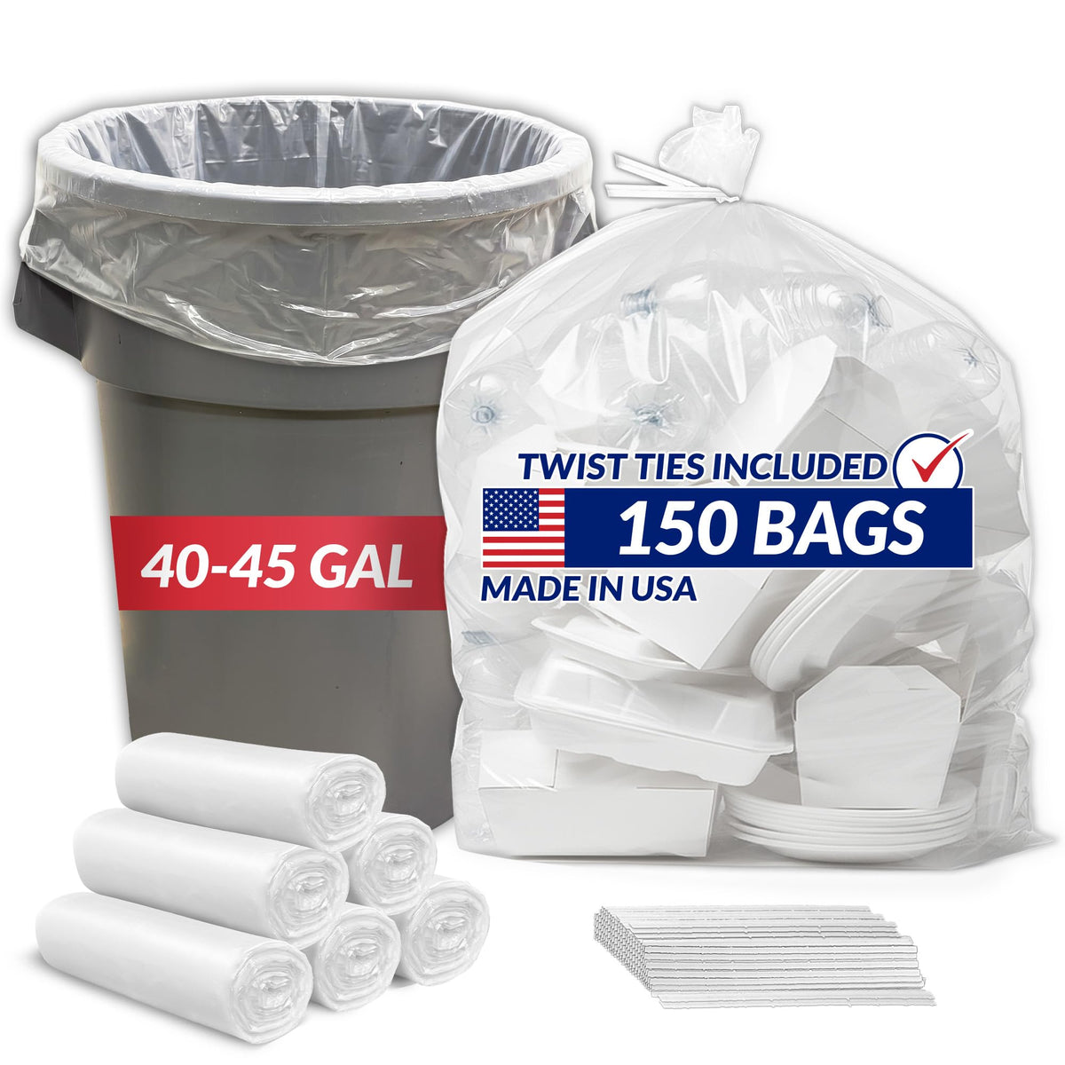 40 to 45 Gallon Heavy Duty Trash Bags A64129