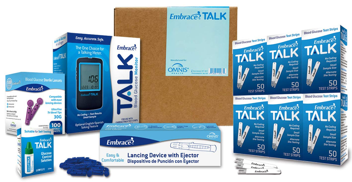 Diabetes Testing Kit with Blood Glucose Meter Test Strips Lancets and Carrying Case V7812