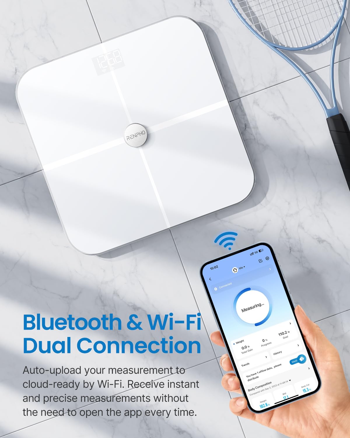 Wi-Fi Bluetooth Smart White Body Composition Scale P693941